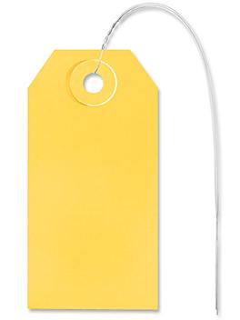 Shipping Tags - #2, 3 1/4 x 1 5/8", Pre-wired, Yellow S-2411YPW