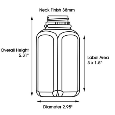 Natural Square Plastic Juice Bottles - 12 oz