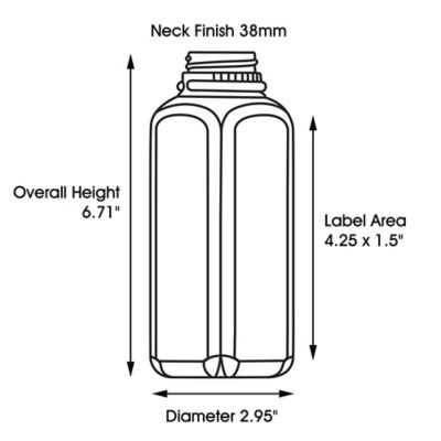 Natural Square Plastic Juice Bottles - 16 oz