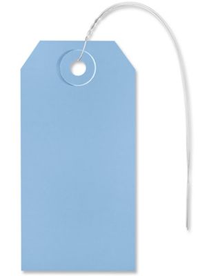 Shipping Tags - #3, 3 3/4 x 1 7/8", Pre-wired, Blue S-2412BLUPW
