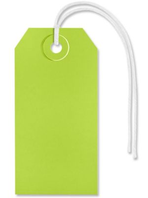 Shipping Tags - #3, 3 3/4 x 1 7/8", Pre-strung, Green S-2412GPS