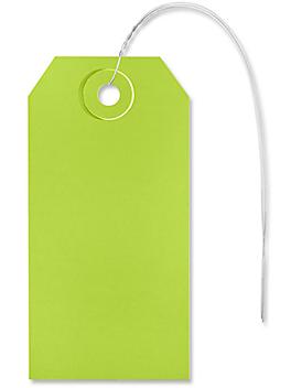 Shipping Tags - #3, 3 3/4 x 1 7/8", Pre-wired, Green S-2412GPW