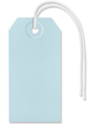 Shipping Tags - #3, 3 3/4 x 1 7/8", Pre-strung, Light Blue S-2412LBPS