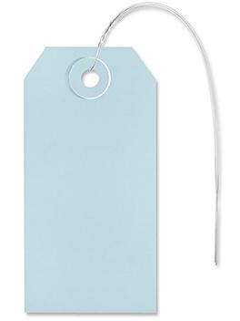Shipping Tags - #3, 3 3/4 x 1 7/8", Pre-wired, Light Blue S-2412LBPW