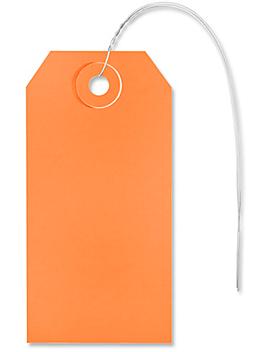Shipping Tags - #3, 3 3/4 x 1 7/8", Pre-wired, Orange S-2412OPW