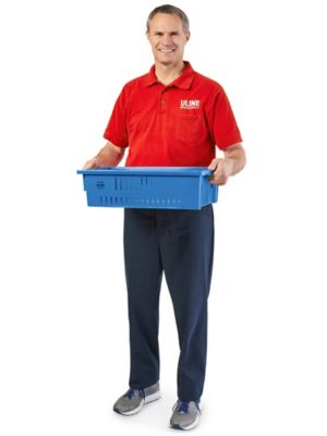 Heavy-Duty Stack and Nest Containers - 20 x 13 x 6, Gray S-19472GR - Uline