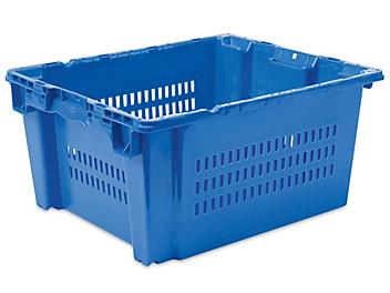 Ventilated Stack and Nest Container - 24 x 20 x 11", Blue S-24138BLU