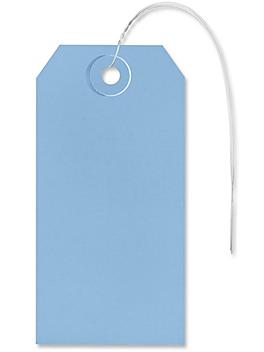 Shipping Tags - #4, 4 1/4 x 2 1/8", Pre-wired, Blue S-2413BLUPW