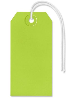Shipping Tags - #4, 4 1/4 x 2 1/8", Pre-strung, Green S-2413GPS