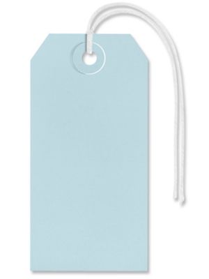 Shipping Tags - #4, 4 1/4 x 2 1/8", Pre-strung, Light Blue S-2413LBPS