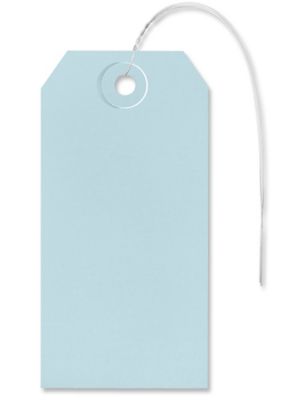 Shipping Tags - #4, 4 1/4 x 2 1/8", Pre-wired, Light Blue S-2413LBPW