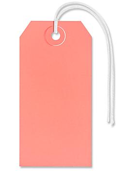 Shipping Tags - #4, 4 1/4 x 2 1/8", Pre-strung, Pink S-2413PPS