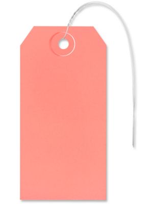 Shipping Tags - #4, 4 1/4 x 2 1/8", Pre-wired, Pink S-2413PPW