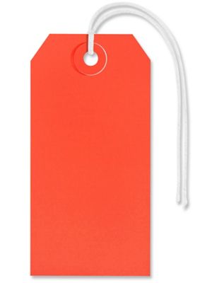 Shipping Tags - #4, 4 1/4 x 2 1/8", Pre-strung, Red S-2413RPS