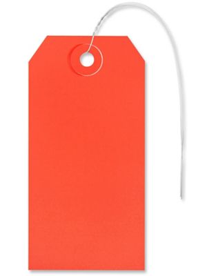 Shipping Tags - #4, 4 1/4 x 2 1/8", Pre-wired, Red S-2413RPW