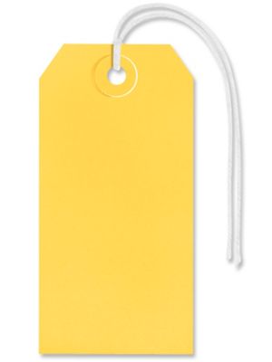 Shipping Tags - #4, 4 1/4 x 2 1/8", Pre-strung, Yellow S-2413YPS