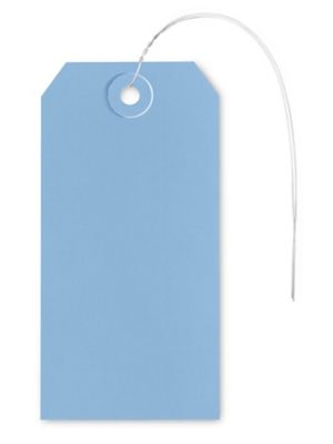 Shipping Tags - #5, 4 3/4 x 2 3/8", Pre-wired, Blue S-2414BLUPW