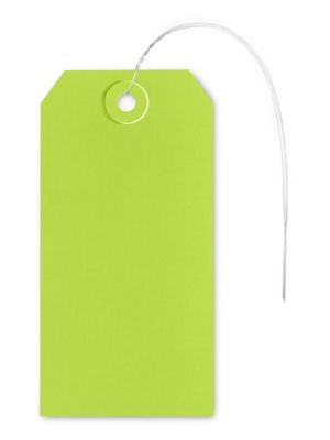 Shipping Tags - #5, 4 3/4 x 2 3/8", Pre-wired, Green S-2414GPW