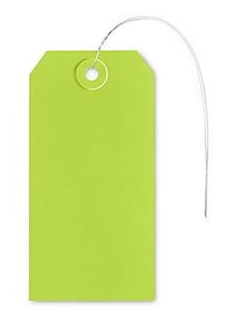 Shipping Tags - #5, 4 3/4 x 2 3/8", Pre-wired, Green S-2414GPW