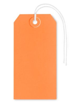 Shipping Tags - #5, 4 3/4 x 2 3/8", Pre-strung, Orange S-2414OPS