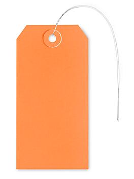 Shipping Tags - #5, 4 3/4 x 2 3/8", Pre-wired, Orange S-2414OPW