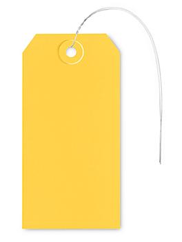 Shipping Tags - #5, 4 3/4 x 2 3/8", Pre-wired, Yellow S-2414YPW