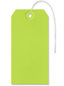 Shipping Tags - #6, 5 1/4 x 2 5/8", Pre-wired, Green S-2415GPW