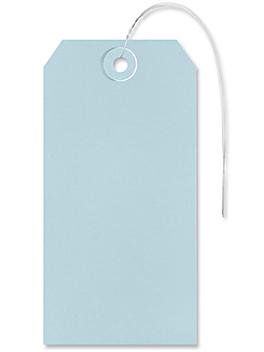 Shipping Tags - #6, 5 1/4 x 2 5/8", Pre-wired, Light Blue S-2415LBPW