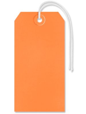 Shipping Tags - #6, 5 1/4 x 2 5/8", Pre-strung, Orange S-2415OPS