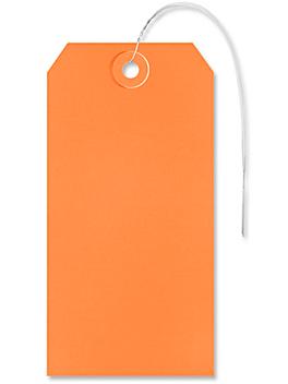 Shipping Tags - #6, 5 1/4 x 2 5/8", Pre-wired, Orange S-2415OPW