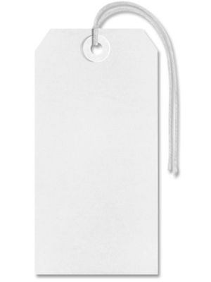 Shipping Tags - #6, 5 1/4 x 2 5/8", Pre-strung, White S-2415WPS