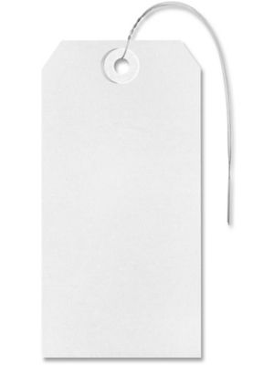 Shipping Tags - #6, 5 1/4 x 2 5/8", Pre-wired, White S-2415WPW