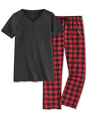 Women's Pajama Set - Red Plaid, Medium