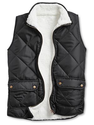 Ladies black 2025 quilted vest