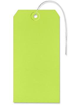 Shipping Tags - #8, 6 1/4 x 3 1/8", Pre-wired, Green S-2416GPW