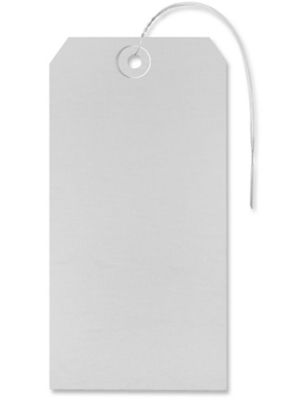 Shipping Tags - #8, 6 1/4 x 3 1/8", Pre-wired, Gray S-2416GRPW
