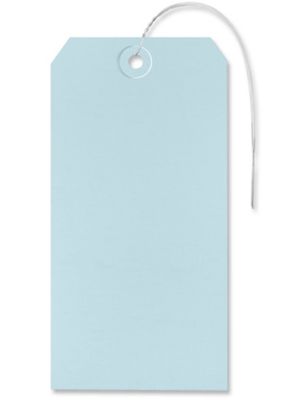 Shipping Tags - #8, 6 1/4 x 3 1/8", Pre-wired, Light Blue S-2416LBPW
