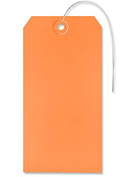 Shipping Tags - #8, 6 1/4 x 3 1/8", Pre-wired, Orange S-2416OPW