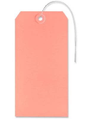 Shipping Tags - #8, 6 1/4 x 3 1/8", Pre-wired, Pink S-2416PPW