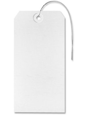Shipping Tags - #8, 6 1/4 x 3 1/8", Pre-wired, White S-2416WPW