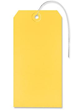 Shipping Tags - #8, 6 1/4 x 3 1/8", Pre-wired, Yellow S-2416YPW