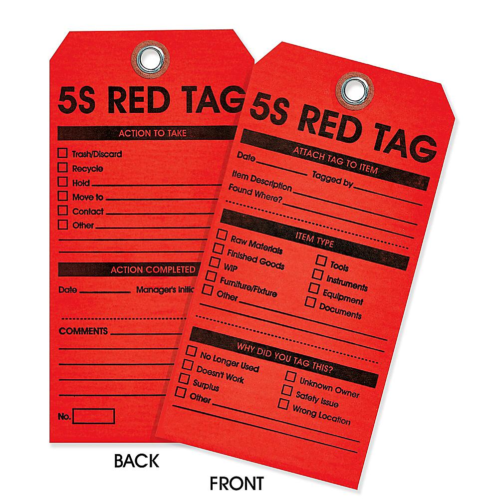5S Red Tags - Plain