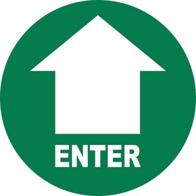 Warehouse Floor Sign - "Enter", 17" Diameter
