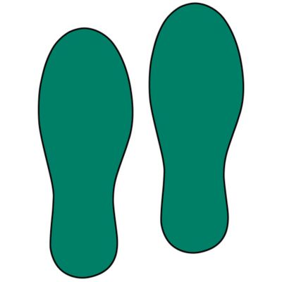 Warehouse Floor Sign - Green Footprints