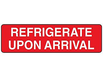 Etiquetas Adhesivas de Alto Brillo para Envíos - "Refrigerate Upon Arrival", 1 1/2 x 4" S-24214