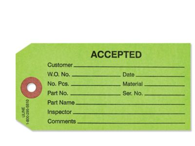  1-Part Inspection Tags - "Accepted"