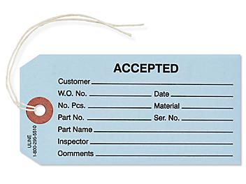 Inspection Tags - "Accepted", Pre-strung, Blue S-2421BLUPS