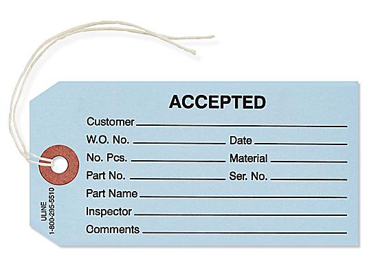 Green Inspection Tags Pre-Wired,Accepted 1000/Case 4 3/4 x 2 3/8 