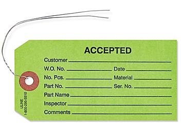 Inspection Tags - "Accepted", Pre-wired, Green S-2421GPW