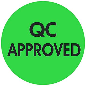 Circle Inventory Control Labels - "QC Approved", 1" S-24237